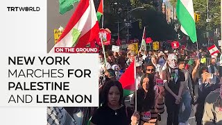 October 7 protests New Yorkers march for Palestine and Lebanon [upl. by Ecnarolf999]