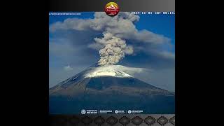 Popocatepetl Surrounded by Colorful Lenticular Cloud amp Huge Ash Plume 011124 [upl. by Lenoj537]