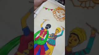 Easy Navratri Drawing From Competition✨ drawingtutorialcompetitionstatuswhatsapp navratrispecial [upl. by Monarski779]