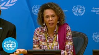 quotAfrica’s challenges debt climate fiscal spacequot  Press Conference  United Nations [upl. by Wildee337]