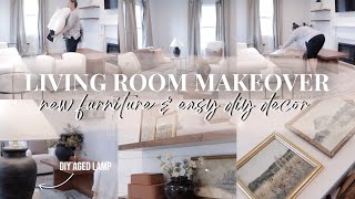 DIY LIVING ROOM MAKEOVER ON A BUDGET 2024  TRENDY DECORATING IDEAS [upl. by Jessee563]