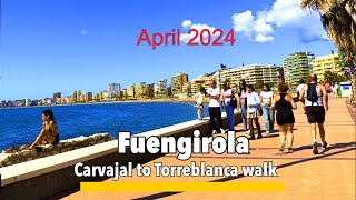 Fuengirola🇪🇸its April 2024 and a great day for a walk to Torreblanca on Fuengirola promenade✨🏖️ [upl. by Uile407]