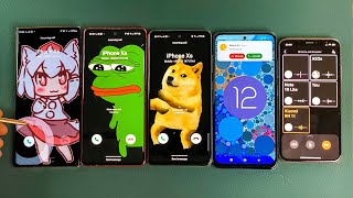 Samsung N20U  N10L  A52s  Xiaomi RN11 vs iPhone XS Conference Incomig Call  WhatsApp Group Call [upl. by Ylrebnik934]