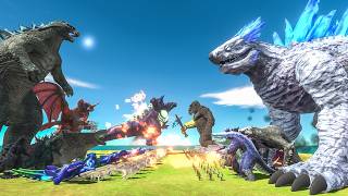 Godzilla 2014 x Super Godzilla VS Kong Gauntlet x Shimo  Animal Revolt Battle Simulator [upl. by Sutelc207]