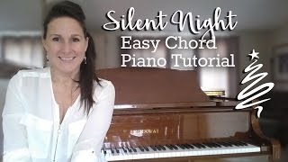 How to Play Silent Night on Piano  Easy Beginner Piano Chord Version  Christmas Carol [upl. by Arimas]