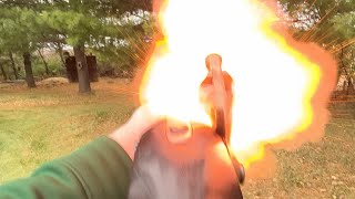 Springfield 1816 flintlock musket POV firing [upl. by Semyaj709]