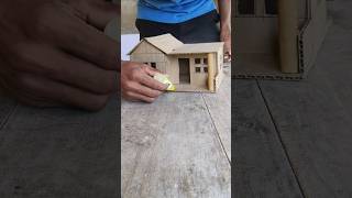 make an cardboard house  How to make cardboard house model craft shorts diy [upl. by Tandie]