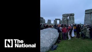 People gather at Stonehenge for summer solstice 2021 [upl. by Ohploda]