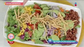 Cocina vegana Ensalada mexicana con aderezo de aguacate y cilantro  Sale el Sol [upl. by Sipple]