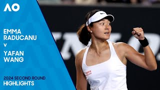 Emma Raducanu v Yafan Wang Highlights  Australian Open 2024 Second Round [upl. by Oballa]