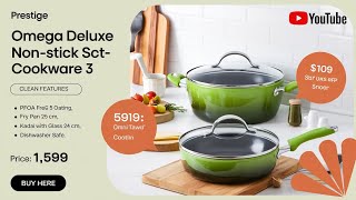 Prestige Omega Deluxe NonStick Cookware 3 Pc Set  PFOA Free 5Layer Coatin views viralvideo [upl. by Lanoil663]