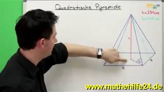 Quadratische Pyramide  Satz des Pythagoras  Volumen  Trigonometrie [upl. by Assenar552]