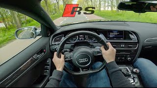 STRAIGHT PIPE Audi RS4 B8 with Pops and Bang  POV Test Drive  LOUD Accelerations And Tunnel Sound [upl. by Shumway]