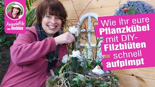 Blumenkübel für den Frühling aufpimpen Dekoblumen im Pflanzkübel DIY [upl. by Costa]