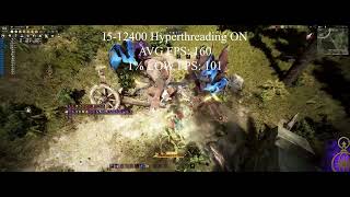 Black Desert CPU I512400 Hyperthreading ON and OFF Test [upl. by Radek]