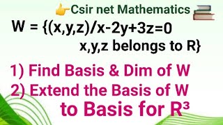 Basis and Dimension important questions basis amp dimension for csir net linearalgebra vectorspace [upl. by Yllim]