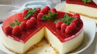 Tarta de queso SIN HORNO con mermelada fácil y rápida [upl. by Rahr25]