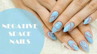 ♦︎Manicure hybrydowy Negative Space NailsSemilac♦︎ [upl. by Odelet]