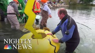 Maine Pumpkinfest Holds Annual PumpkinBoat Regatta  NBC Nightly News [upl. by Bloxberg984]