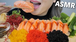 SPICY Atlantic Salmon Sashimi with Yuzu Red Squid Ink Tobiko Eggs NO TALKING ASMR Food Sounds NE [upl. by Trilly]