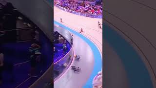 Crazy Bike Crash Albert Torres from Spain Track Cycling Omnium Olympics Paris 2024 [upl. by Nilram]