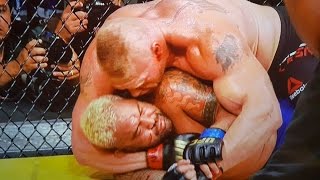 SHOCKING BROCK LESNAR PROMISES TO KNOCKOUT MARK HUNT FROM GROUND amp POUND UFC 200 [upl. by Ahsataj276]