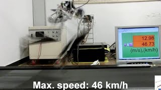 KAIST Raptor robot runs at 46 kmh Active tail stabilization [upl. by Dlanger]