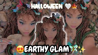 EARTHY HALLOWEEN GLAM😍🧚🏾✨NALAOWEEN SZN🤍🍁 [upl. by Duomham568]