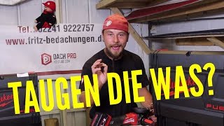 Dachdecker  Review  Milwaukee AkkuWinkelschleifer und AkkuBohrhammer [upl. by Adnouqal117]