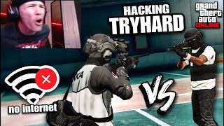 I Fought a HACKER Tryhard in a 1V1 in GTA Online i got booted offline [upl. by Ahasuerus]