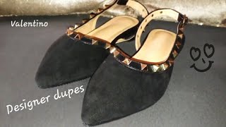 💖 The best designer shoes dupes on SHEIN  VALENTINO Rockstud Slingback Ballet Flats  Review 👠 [upl. by Ahcsropal]