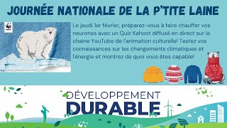 Kahoot  Journée nationale de la Ptite Laine  Développement durable CEPEO [upl. by Acacia254]