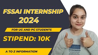 FSSAI Internship 2024  Notification out  Stipend 10K  Agrihunars [upl. by Essilevi599]