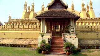 Laos Vientiane  Pha That Luang [upl. by Kenley]