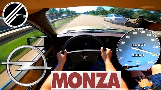 Opel Monza 30 E 179 PS Top Speed Drive On German Autobahn No Speed Limit [upl. by Wulfe]