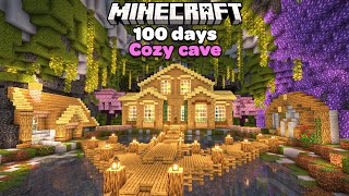 I Spent 100 Days in a Cozy Cave Only World in Minecraft [upl. by Alberik76]