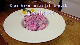 Heringssalat mit roter Bete und Kartoffeln  Herring salad with beetroot and potatoes [upl. by Udenihc]