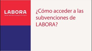 ¿Cómo acceder a las subvenciones de LABORA [upl. by Annairol365]