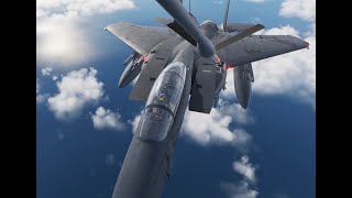 F15E Strike Eagle Air To Air Refueling DCS practicing hard but with Music its gettin better [upl. by Kere773]