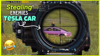 Stealing rich ENEMIES Tesla car😂AWM sniper running shot😱PUBG Mobile  tertoensmjgaming6493 🇧🇹 [upl. by Leonelle914]