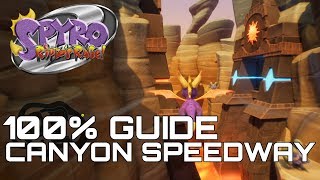 Spyro 2 Riptos Rage Reignited 100 Guide CANYON SPEEDWAY ALL GEMS ORBS [upl. by Elatnahs]