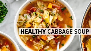 CABBAGE SOUP  super easy vegetarian soup for a healthy diet [upl. by Devehcoy]