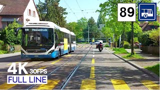 🇨🇭 Cab Ride Zurich Bus Line 89 Drivers View  Heizenholz  Sihlcity Full Line 4K [upl. by Elohcan]