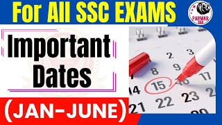 STATIC GK FOR SSC EXAMS  IMPORTANT DATES JAN  JUNE  PARMAR SSC [upl. by Lyontine]