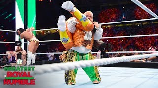 Hornswoggle slams Kofi Kingston with a Samoan Drop Greatest Royal Rumble WWE Network Exclusive [upl. by Leslee]