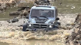 110 Scale RC Car  Benz G500AXIAL SCX10 III Mud  Offroad Driving 11 [upl. by Nuawed]