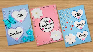 🌺Tarjetas de cumpleaños hechas a mano🌺Happy Birthday Day Card [upl. by Krischer]