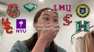 college decisions reactions 2023  nyu cornell umich more [upl. by Esimaj]