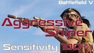 Aggressive Sniper Sensitivity 100 Battlefield 5 Highlights Recon Clip BF5 [upl. by Tteltrab171]