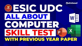 All About ESIC UDC Computer Skill Test With Previous Year Paper  By Vivek Sir [upl. by Nnairb]